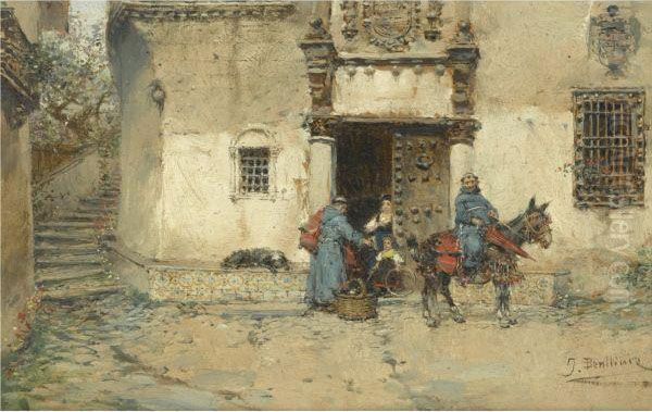 Doing Their Holy Rounds Oil Painting by Jose Benlliure Y Gil