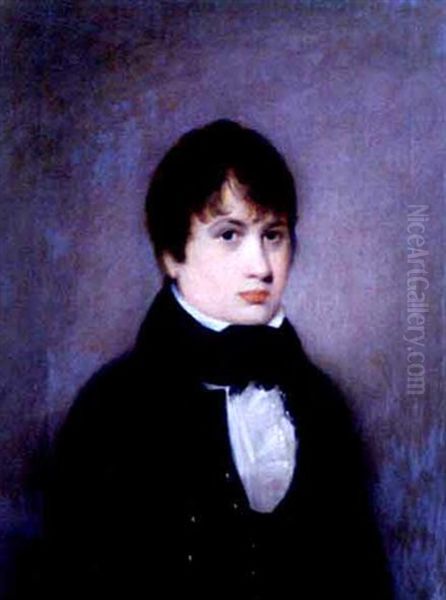 Portrait Of A Boy From The Hacker Family (or Hocker Family) Oil Painting by Charles Linsell