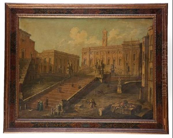 Vista Del Campidoglio Oil Painting by Giacomo van (Monsu Studio) Lint