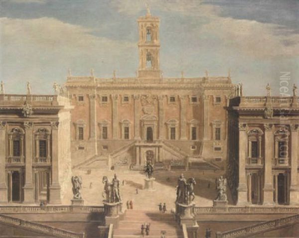 The Campidoglio, Rome Oil Painting by Giacomo van (Monsu Studio) Lint