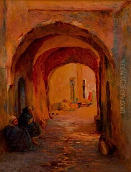 Callejon Marroqui Oil Painting by Jose Benlliure Y Gil