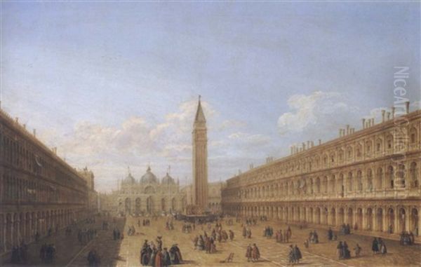 View Of The Piazza San Marco, Venice Oil Painting by Giacomo van (Monsu Studio) Lint