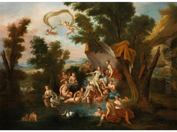 Diana Und Die Nymphen Im Bade Oil Painting by Hendrick Frans van Lint