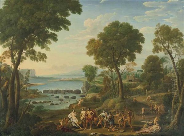 Bacchus And Ariadne On The Island Of Naxos Oil Painting by Hendrick Frans van Lint