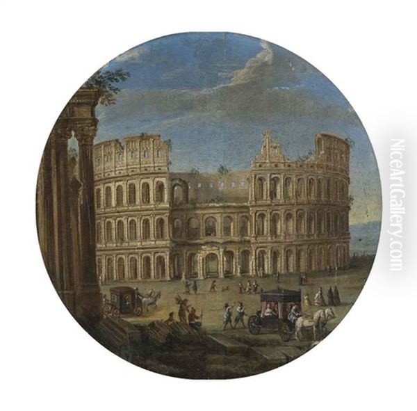 Vue Du Colisee A Rome Oil Painting by Hendrick Frans van Lint