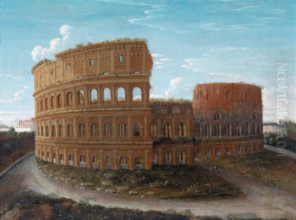 Das Kolosseum In Rom - Il Colosseo Oil Painting by Hendrick Frans van Lint