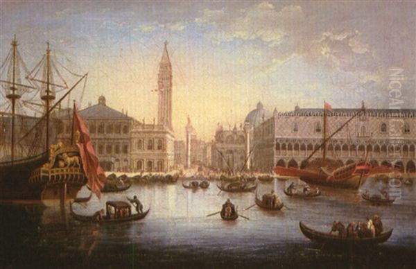 Venezia, Il Bacino Di San Marco Oil Painting by Hendrick Frans van Lint