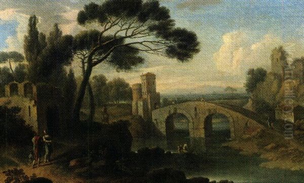 Paysage Fluvial De La Campagne Italienne by Hendrick Frans van Lint