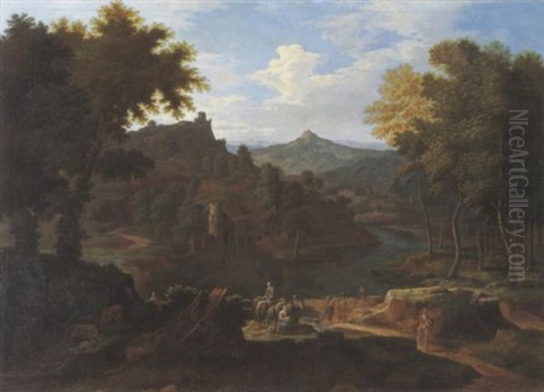 Landschaft Mit Figuren Oil Painting by Hendrick Frans van Lint