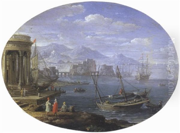 Veduta Di Porto Oil Painting by Hendrick Frans van Lint