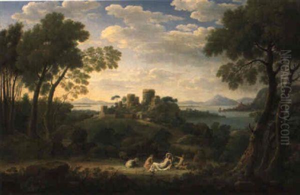 Capriccio Con Il Mausoleo Di Cecilia Metella Oil Painting by Hendrick Frans van Lint