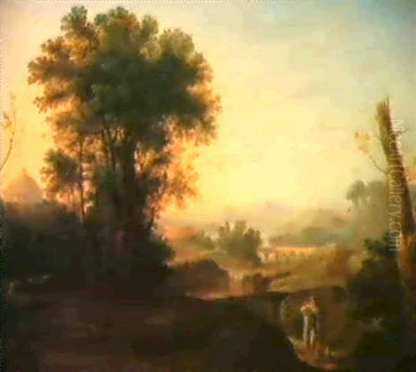 Blick Auf Den Tiber Bei Rom Oil Painting by Hendrick Frans van Lint