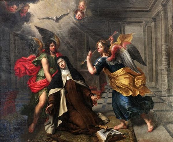 La Transverberation De Sainte Therese D'avila Oil Painting by Peter Van Lint