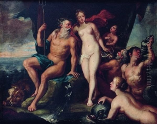 Amphytrite Et Neptune Oil Painting by Peter Van Lint