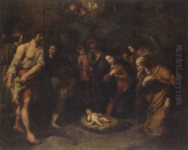 The Adoration Of The Shepherds Oil Painting by Peter Van Lint