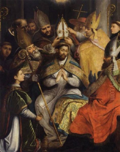 The Enthronment Of A Bishop Oil Painting by Peter Van Lint