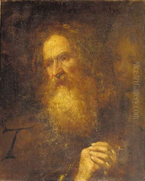 (saint Anthony Abbot?) Oil Painting by Peter Van Lint