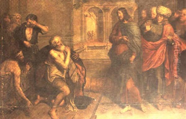 Le Christ Guerissant Le Paralytique by Peter Van Lint