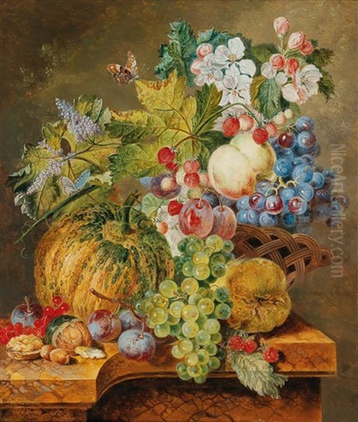 A Flower Still Life Oil Painting by Jacobus Linthorst