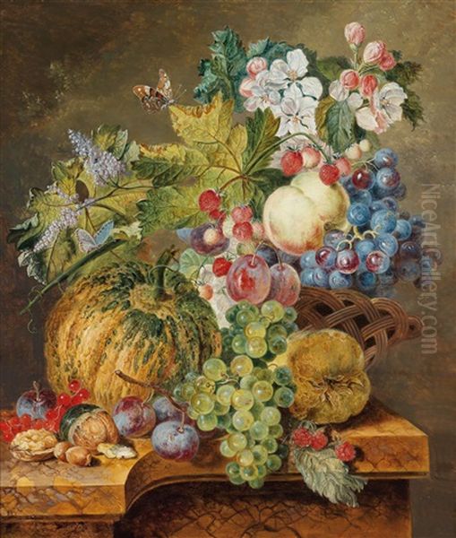 A Still Life Of Fruit Oil Painting by Jacobus Linthorst