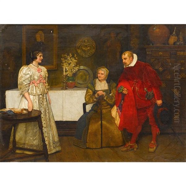 St. Valentine's Day Oil Painting by James Dromgole Linton