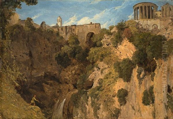 Der Sibyllen-tempel In Tivoli Oil Painting by William Linton