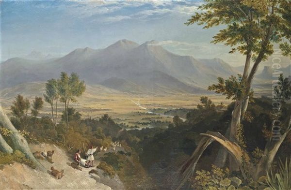 Overlooking The Valley Of Megalopolis, Arcadia, Greece Oil Painting by William Linton