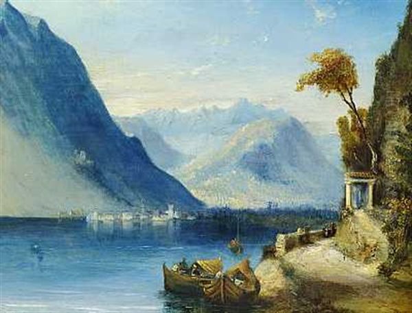 On Lake Como Oil Painting by William Linton