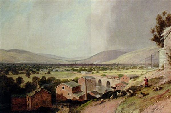 Valley In North Lancashire Oil Painting by William Linton