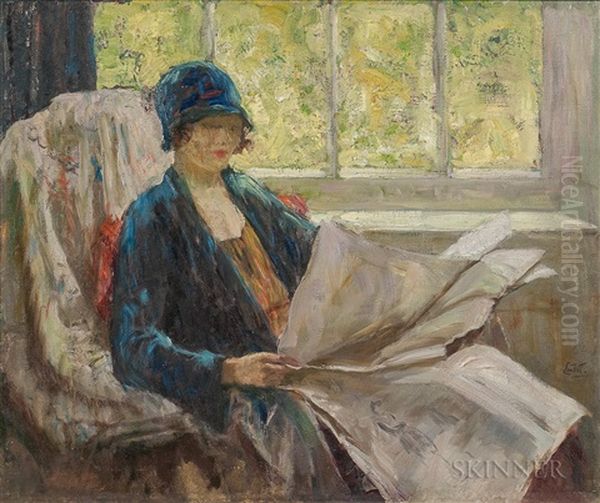 Elaine Reading by Edward Barnard Lintott