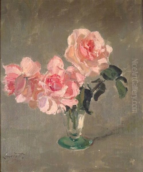 Pink Roses by Edward Barnard Lintott