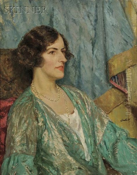 Portrait Of A Woman (marie (walther) Sterner Lintott, The Artist's Wife?) Oil Painting by Edward Barnard Lintott