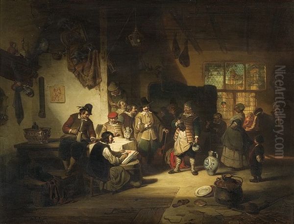 In The Tavern Oil Painting by Alexander Louis Lion