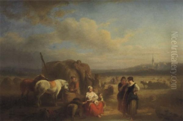 Le Dejeuner Des Moissonneurs Oil Painting by Alexander Louis Lion