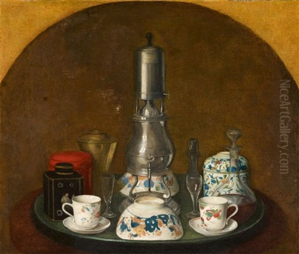 Coffee Service On A Tray Oil Painting by Jean Etienne Liotard