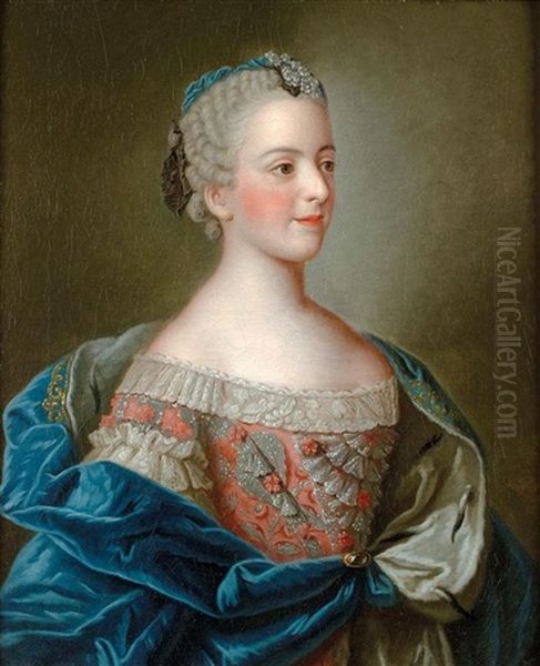 Portrait De Madame Louise De France Oil Painting by Jean Etienne Liotard