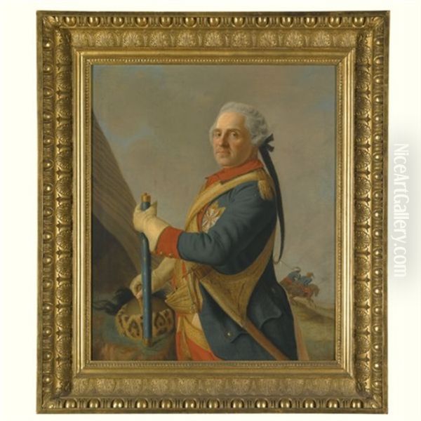 Portrait Of Maurice De Saxe, Marshal Of France Oil Painting by Jean Etienne Liotard