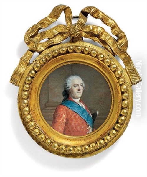 King Louis Xv Of France In Red Coat With Gold Buttons Oil Painting by Jean Etienne Liotard