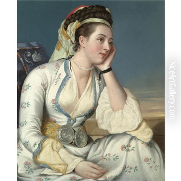 Portrait Of The Countess Of Coventry Oil Painting by Jean Etienne Liotard