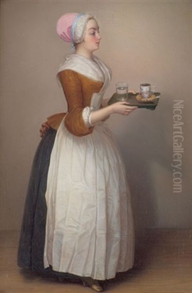 Das Schokoladenmadchen Oil Painting by Jean Etienne Liotard