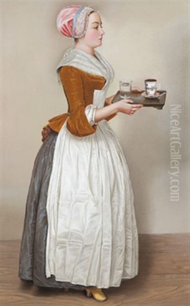 Das Schone Schokolademadchen Oil Painting by Jean Etienne Liotard