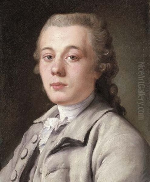 Portrait Of Gentleman, Bust-length, In A Grey Coat Oil Painting by Jean Etienne Liotard