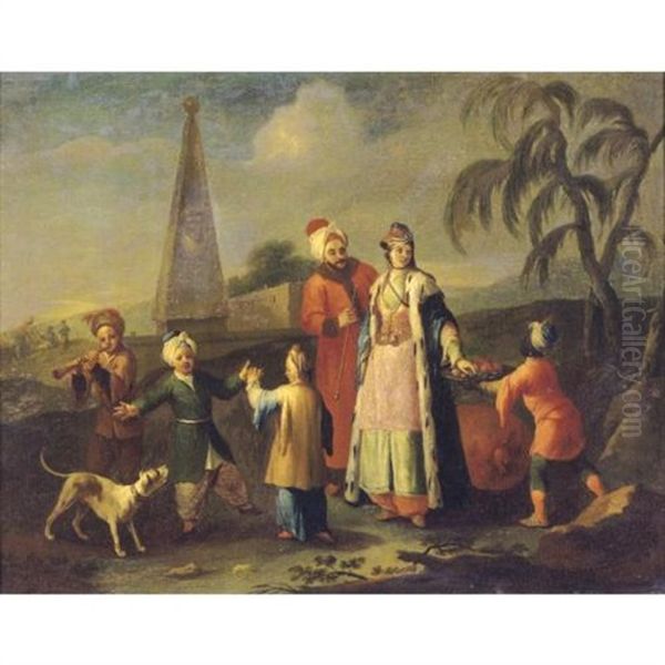 A European Family In The Levant Oil Painting by Jean Etienne Liotard