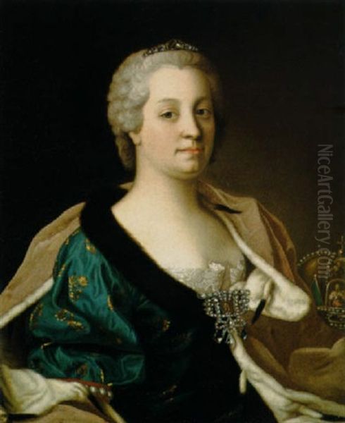 Kaiserin Maria Theresia Mit Der Habsburgischen Hauskrone Oil Painting by Jean Etienne Liotard