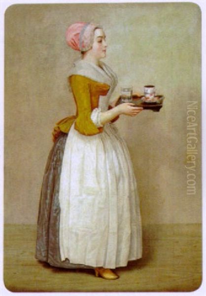 Das Schokolademadchen Oil Painting by Jean Etienne Liotard