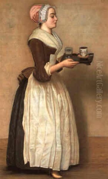 Das Schokolademadchen Oil Painting by Jean Etienne Liotard