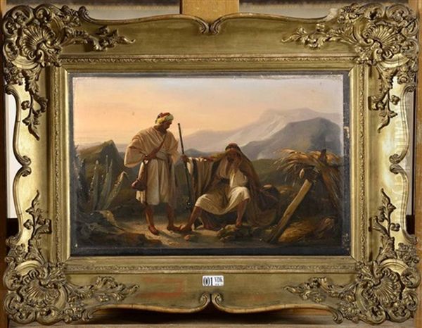 Bivouac Des Soldats En Afrique Du Nord Oil Painting by Lodovico Lipparini