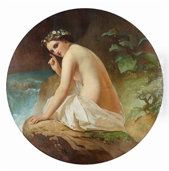 Bathing Beauty (after Timofei Andreevich Neff) Oil Painting by Ernst Karlovich Lippgart