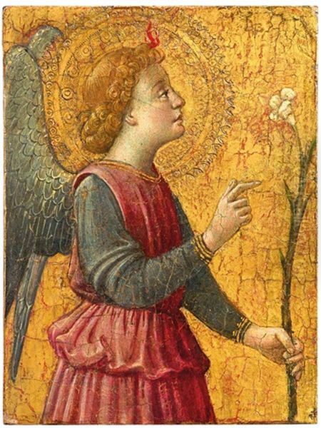 The Angel Of The Annunciation; And The Virgin Annunciate Oil Painting by Filippo Lippi