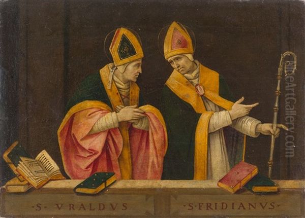 St. Ubaldus Und St. Fridianus Oil Painting by Filippo (Filippino) Lippi